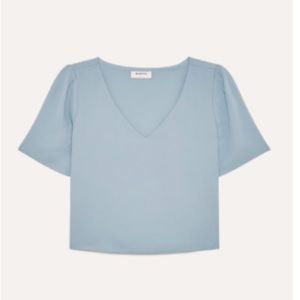 Babaton Aritzia Randy Blouse - blue silk top